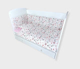 Rainy Бебешки Спален Комплект 5 Части 65Х110 См. Сафари Розов