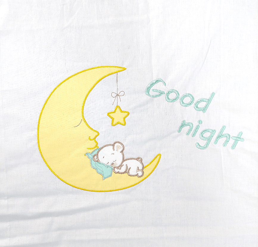 Rainy Бебешки Спален Комплект 5 Части 65Х110 См. Лунно Мече Резеда