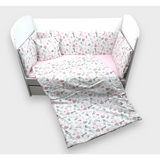 Rainy Бебешки Спален Комплект 5 Части 65Х110 См. Сафари Розов