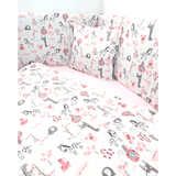 Rainy Бебешки Спален Комплект 5 Части 65Х110 См. Сафари Розов