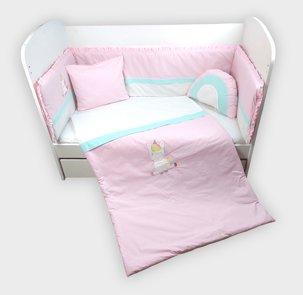 Rainy Бебешки Спален Комплект 6 Части 70Х140 См. Еднорог