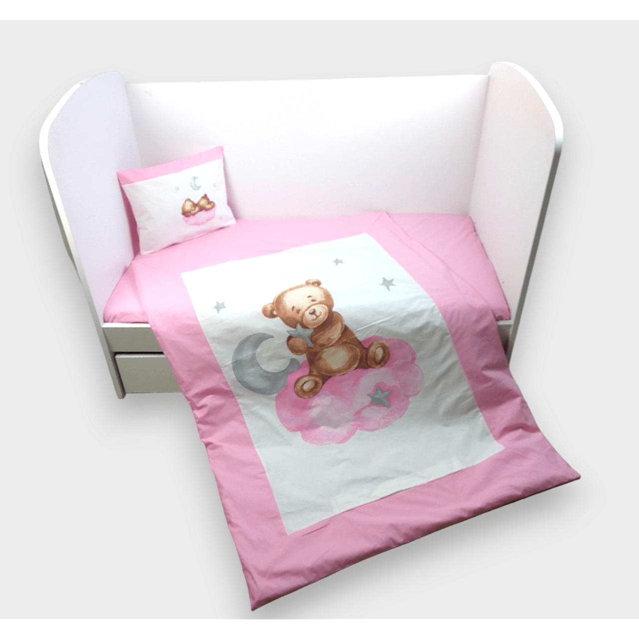 Бебешки Спален Комплект 5 Части Baby Bear One Size Розов Rainy