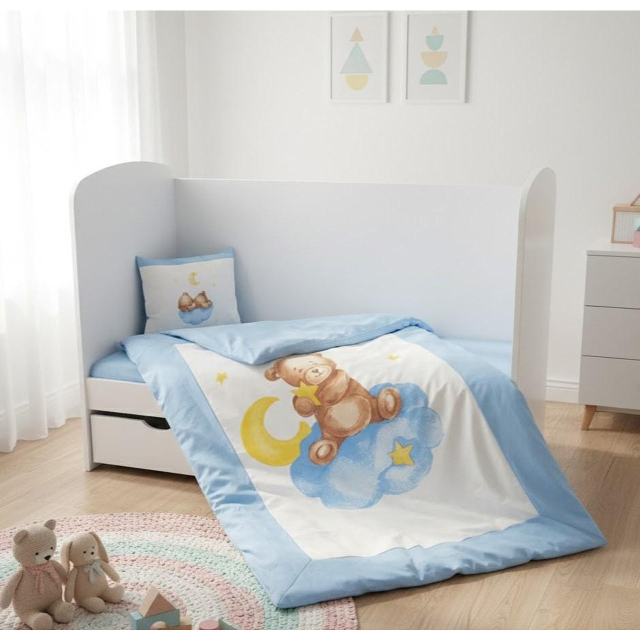 Бебешки Спален Комплект 5 Части Baby Bear One Size Син Rainy