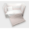 Set de lenjerie de pat pentru bebeluși Rainy, 5 piese, cu bară de protecție, 60x120 cm. Ursuleți stele roz