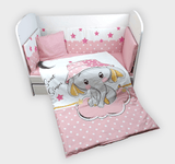 Rainy Бебешки Спален Комплект 6 Части 70Х140 См. Розово Слонче