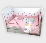 Rainy Бебешки Спален Комплект 6 Части 70Х140 См. Розово Слонче