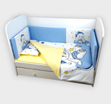 Rainy Бебешки Спален Комплект 6 Части 70Х140 См. Синьо Мече