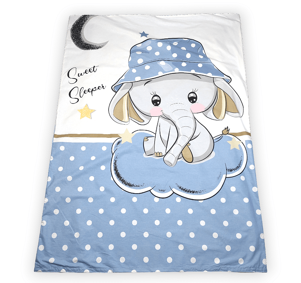 Rainy Бебешки Спален Комплект 6 Части 70Х140 См. Синьо Слонче