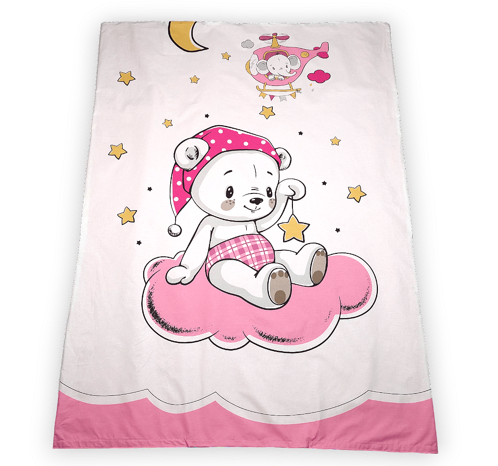 Rainy Бебешки Спален Комплект 6 Части 70Х140 См. Розово Мече