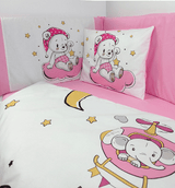 Rainy Бебешки Спален Комплект 6 Части 70Х140 См. Розово Мече