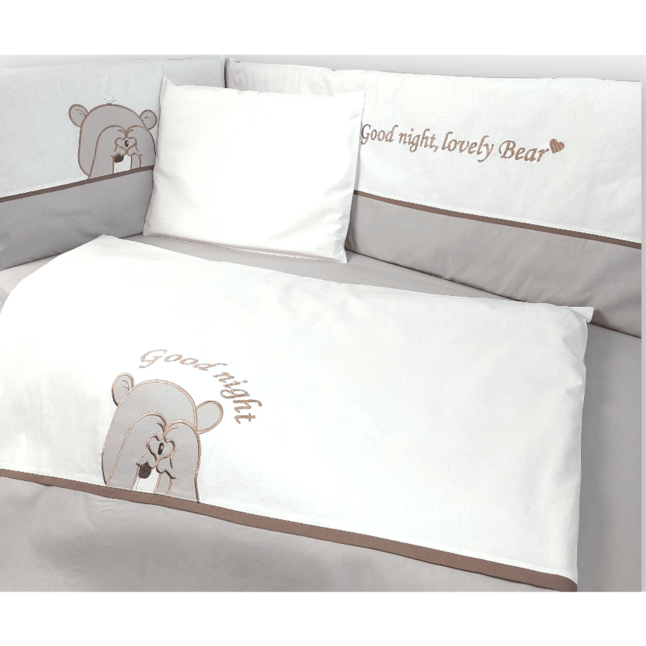 Бебешки Спален Комплект 6 Части С Обиколник 70х140 См. Love Bear Rainy