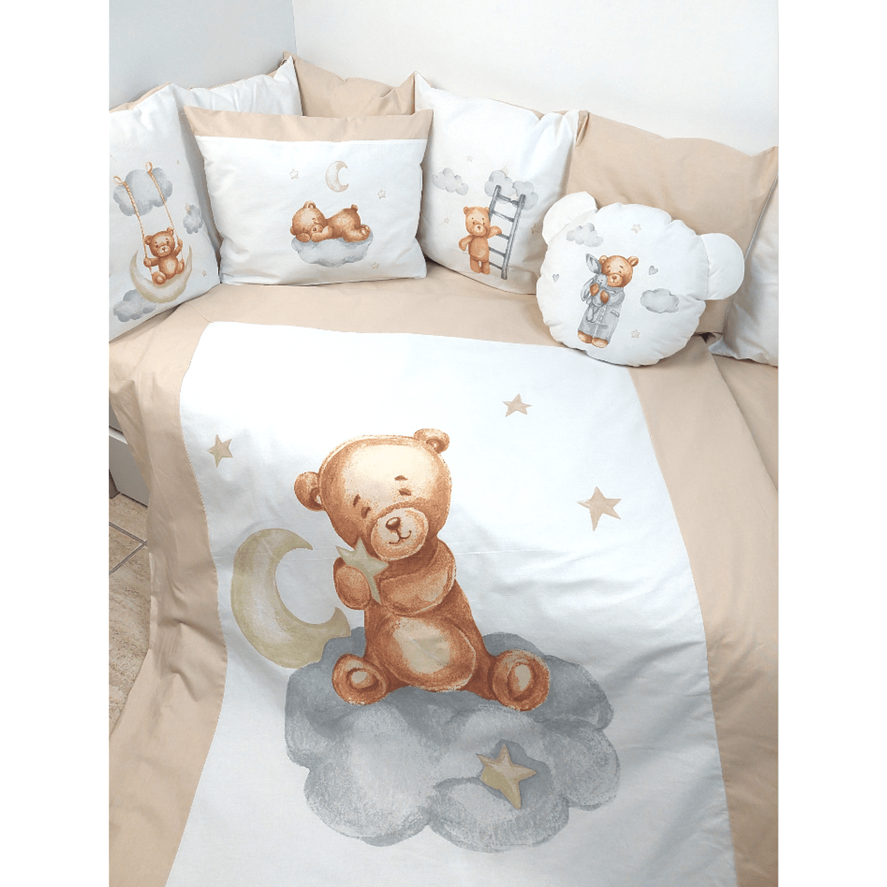 Бебешки Спален Комплект 7 Части Baby Bear One Size Бежов Rainy