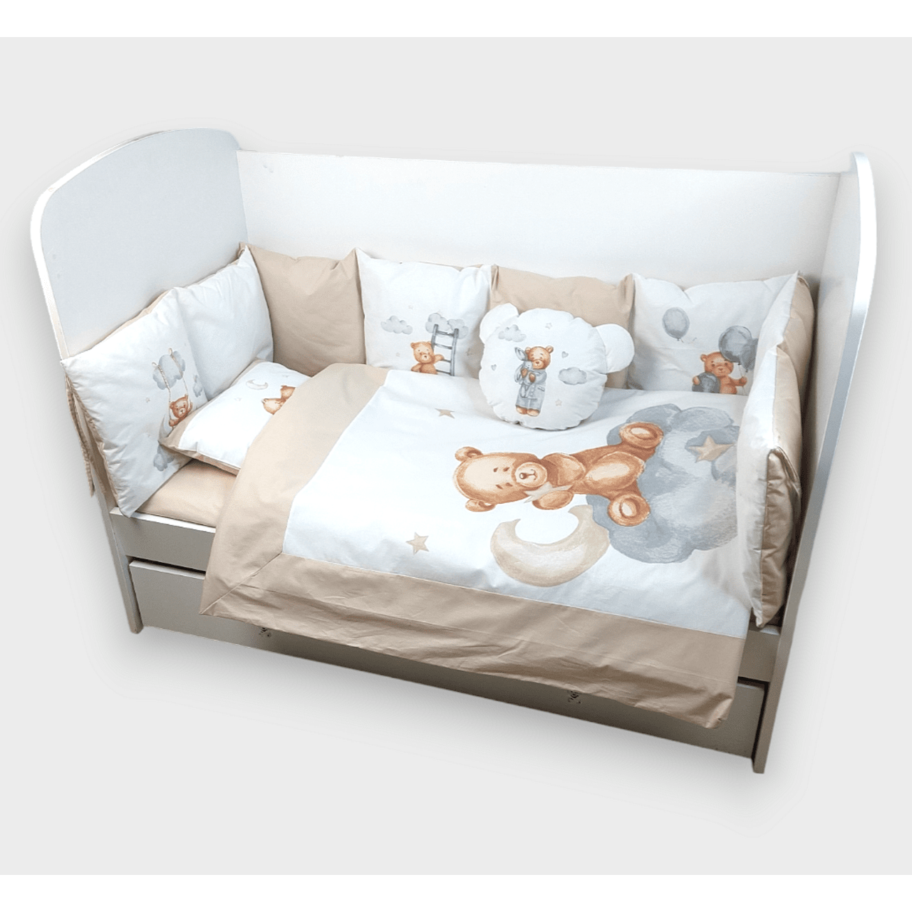 Бебешки Спален Комплект 7 Части Baby Bear One Size Бежов Rainy