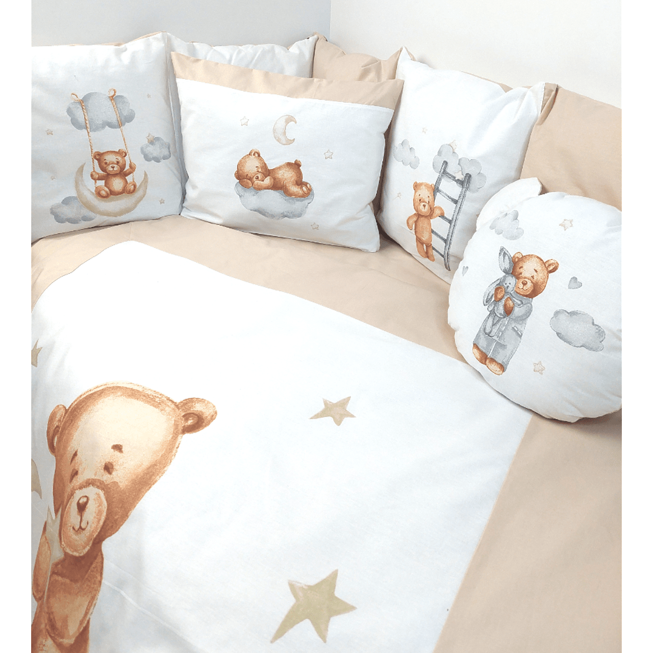 Бебешки Спален Комплект 7 Части Baby Bear One Size Бежов Rainy