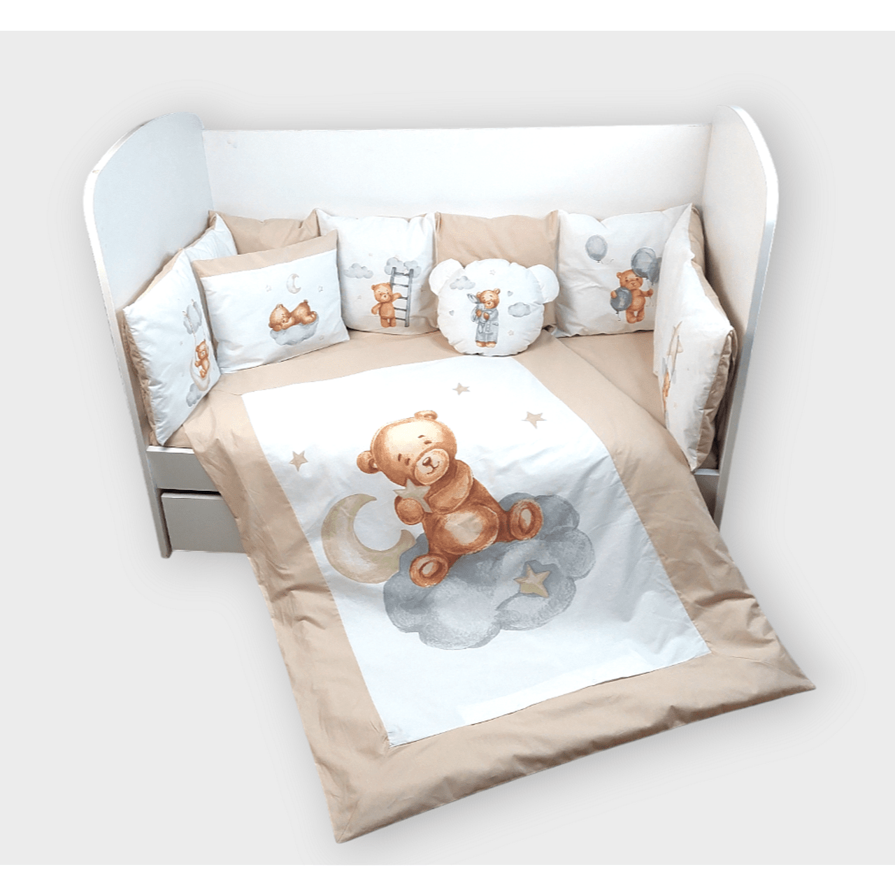 Бебешки Спален Комплект 7 Части Baby Bear One Size Бежов Rainy