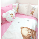 Бебешки Спален Комплект 7 Части Baby Bear One Size Розов Rainy