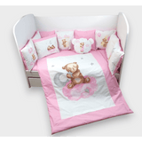 Бебешки Спален Комплект 7 Части Baby Bear One Size Розов Rainy