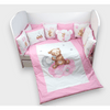 Set de lenjerie de pat Rainy Baby 7 piese, ursuleț, mărime universală, roz