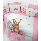Бебешки Спален Комплект 7 Части Baby Bear One Size Розов Rainy