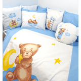 Rainy Бебешки Спален Комплект 7 Части Baby Bear One Size Син
