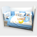 Rainy Бебешки Спален Комплект 7 Части Baby Bear One Size Син