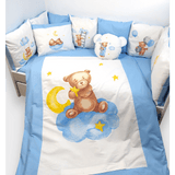 Rainy Бебешки Спален Комплект 7 Части Baby Bear One Size Син