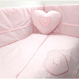 Rainy Бебешки Спален Комплект 7 Части С Обиколник 60Х120 См. Сърце С Мече