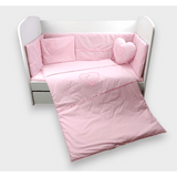 Rainy Бебешки Спален Комплект 7 Части С Обиколник 60Х120 См. Сърце С Мече