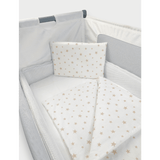 Set de lenjerie de pat Rainy pentru pătuț mic, bej, cu stele