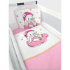 Set de lenjerie de pat Rainy pentru pătuț și leagăn mini, ursuleț de pluș roz