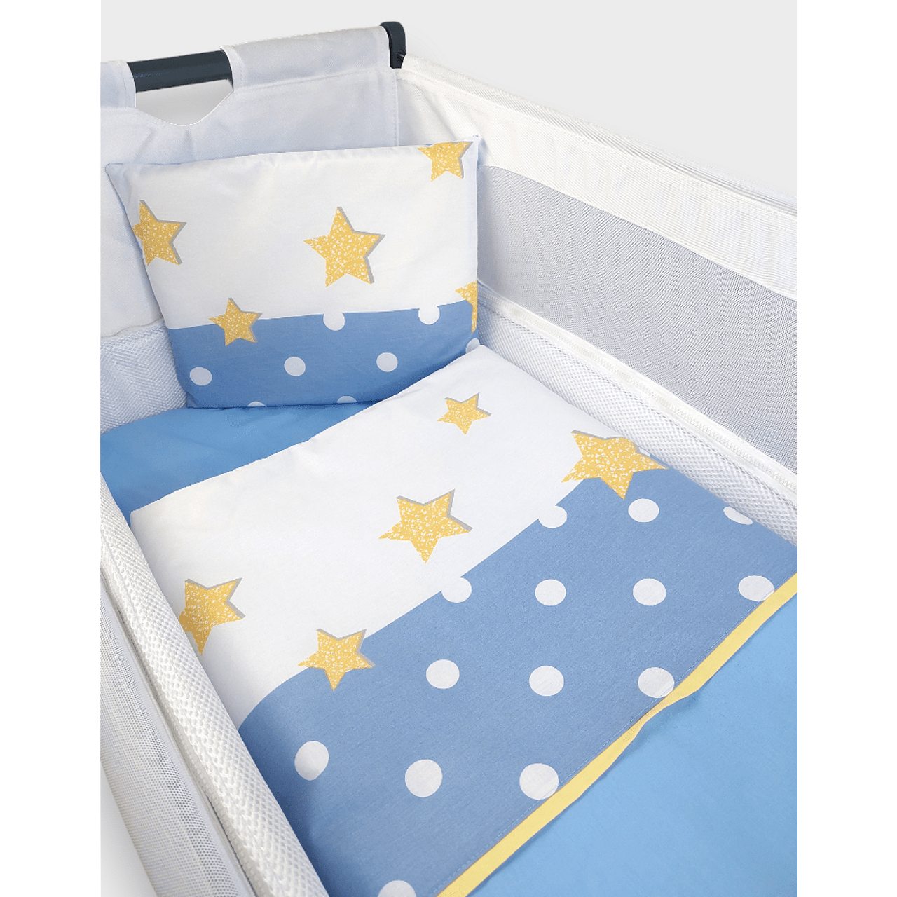 Rainy Бебешки Спален Комплект За Мини Кошара И Люлка Синьо Слонче