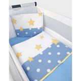 Rainy Бебешки Спален Комплект За Мини Кошара И Люлка Синьо Слонче