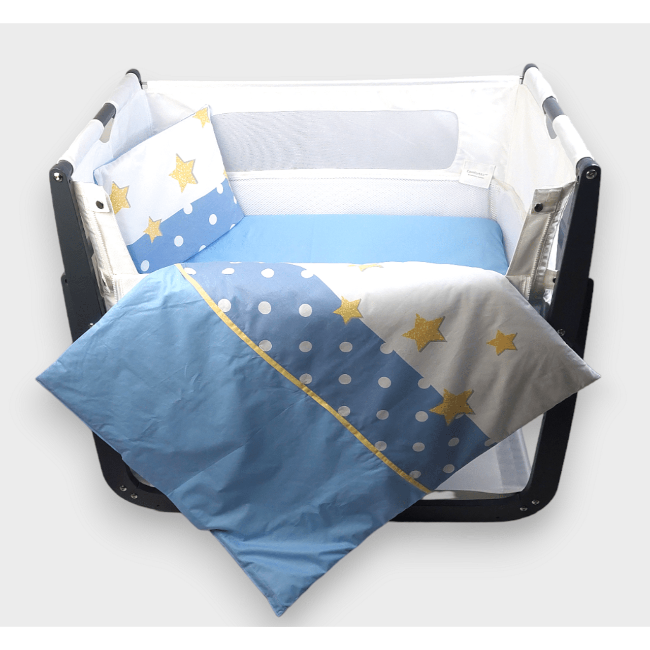 Rainy Бебешки Спален Комплект За Мини Кошара И Люлка Синьо Слонче