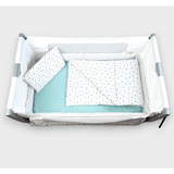 Rainy Бебешки Спален Комплект За Мини Кошара Мента Звезди