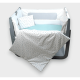 Rainy Бебешки Спален Комплект За Мини Кошара Мента Звезди