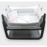 Set de lenjerie de pat Rainy pentru pătuț mic, păpădii roz