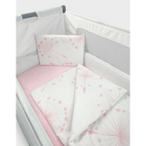 Set de lenjerie de pat Rainy pentru pătuț mic, păpădii roz