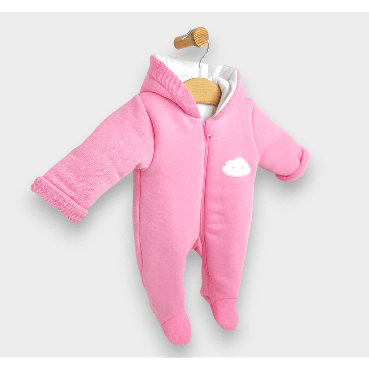 Salopetă matlasată Rainy Baby, model Cloud, 56 - 80 cm, roz