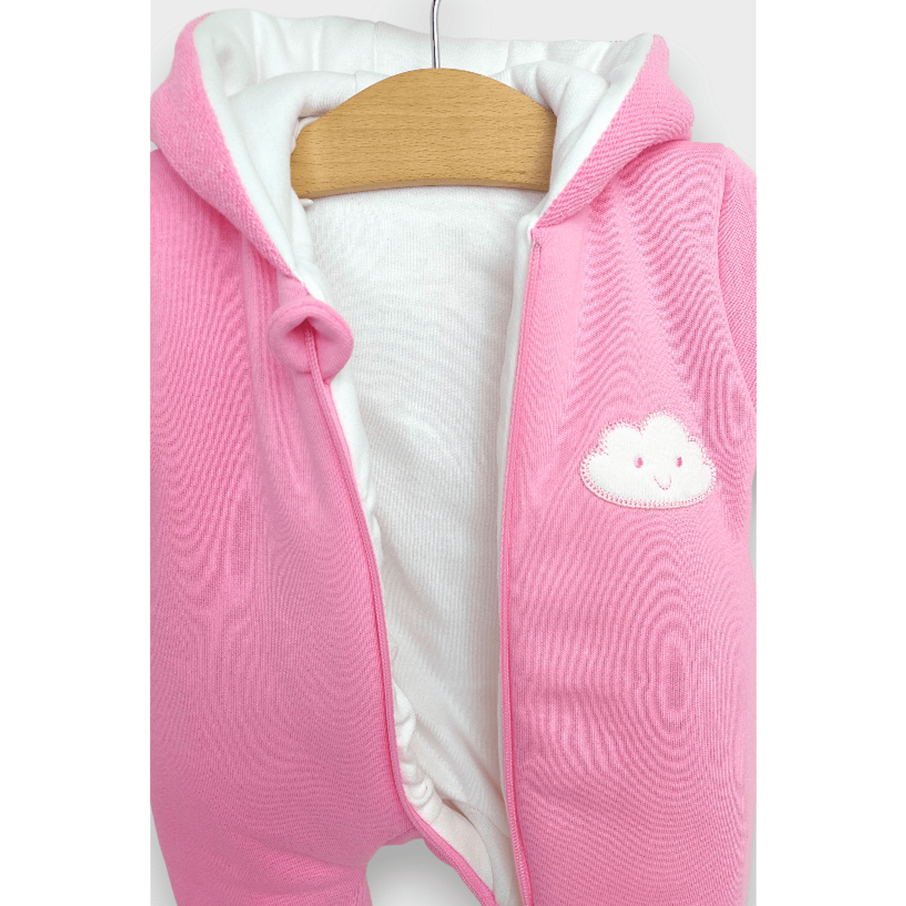 Salopetă matlasată Rainy Baby, model Cloud, 56 - 80 cm, roz