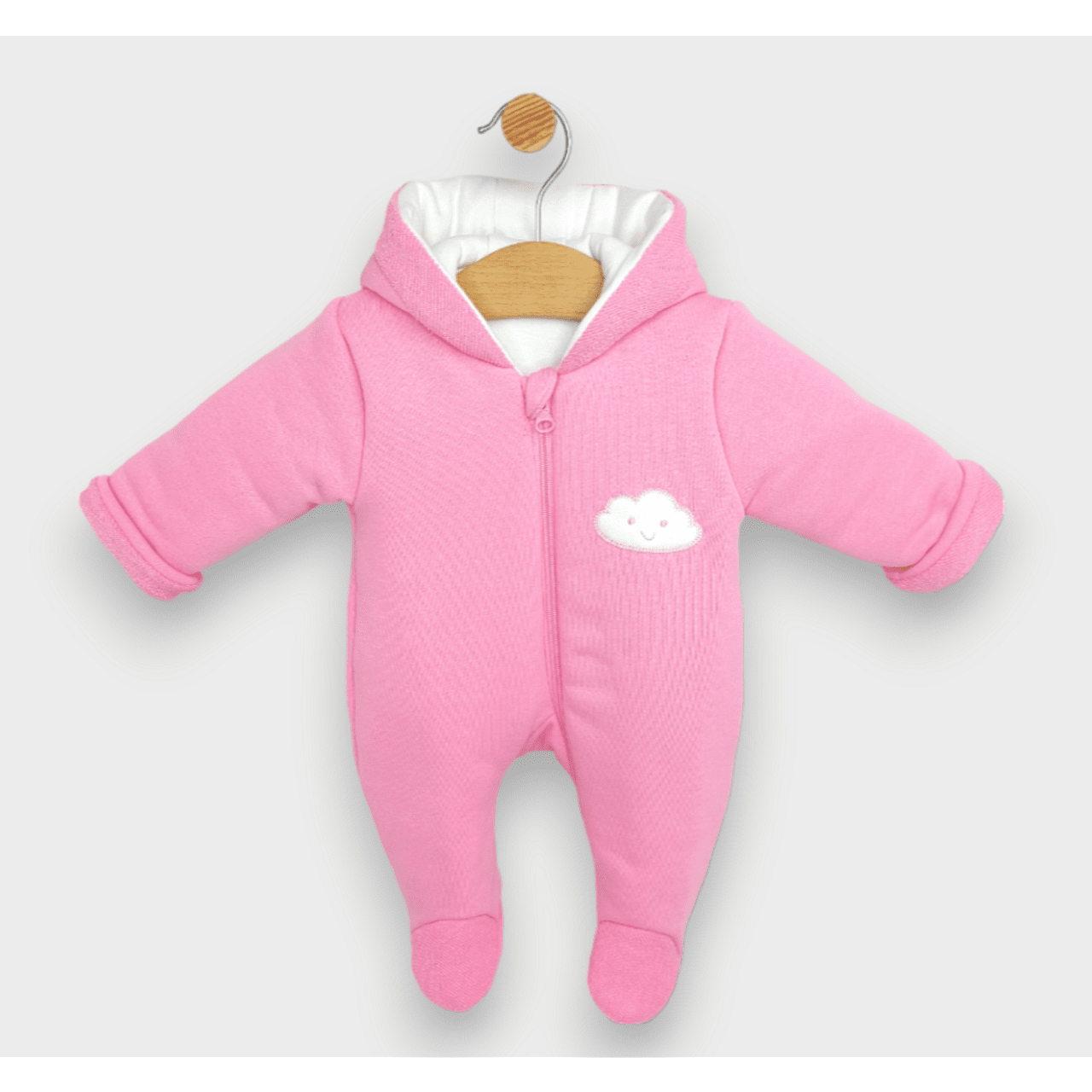 Salopetă matlasată Rainy Baby, model Cloud, 56 - 80 cm, roz