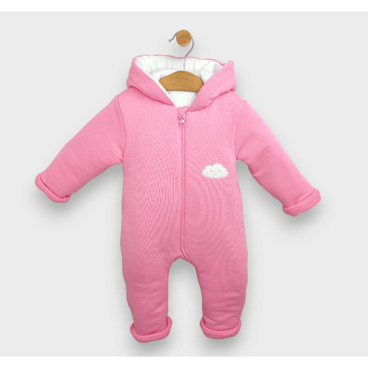 Salopetă matlasată Rainy Baby, model Cloud, 56 - 80 cm, roz