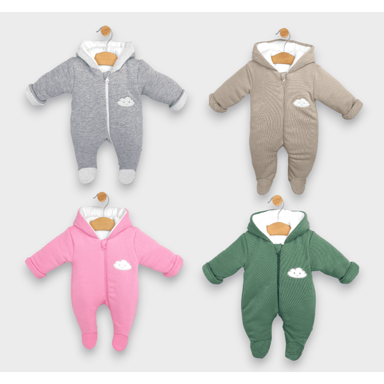 Salopetă matlasată Rainy Baby Cloud 56 - 80 cm. gri