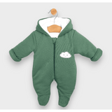 Salopetă matlasată Rainy Baby, model Cloud, 56 - 80 cm, verde