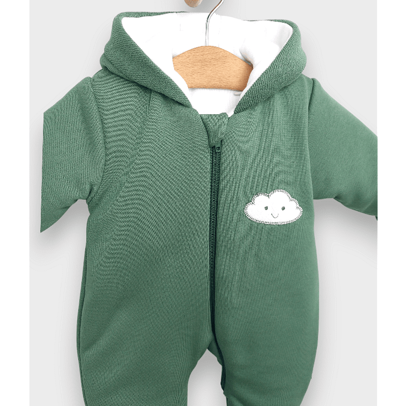Salopetă matlasată Rainy Baby, model Cloud, 56 - 80 cm, verde