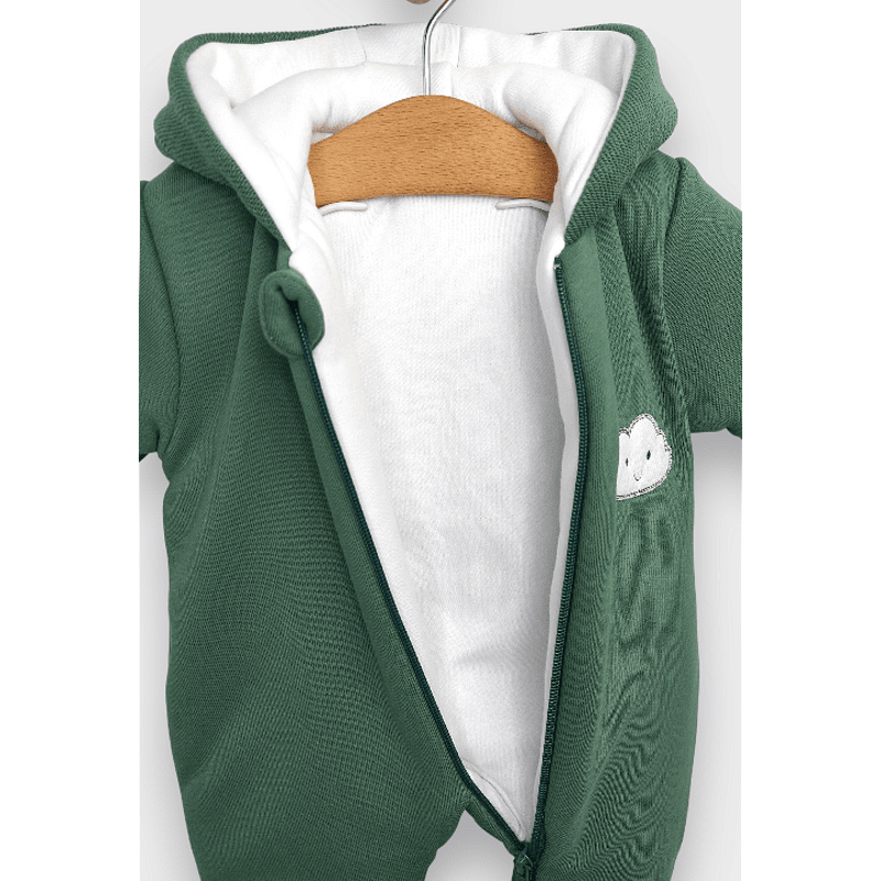 Salopetă matlasată Rainy Baby, model Cloud, 56 - 80 cm, verde