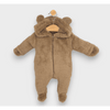 Salopetă de iarnă Rainy Baby cu ursuleț de pluș 48-80 cm, maro