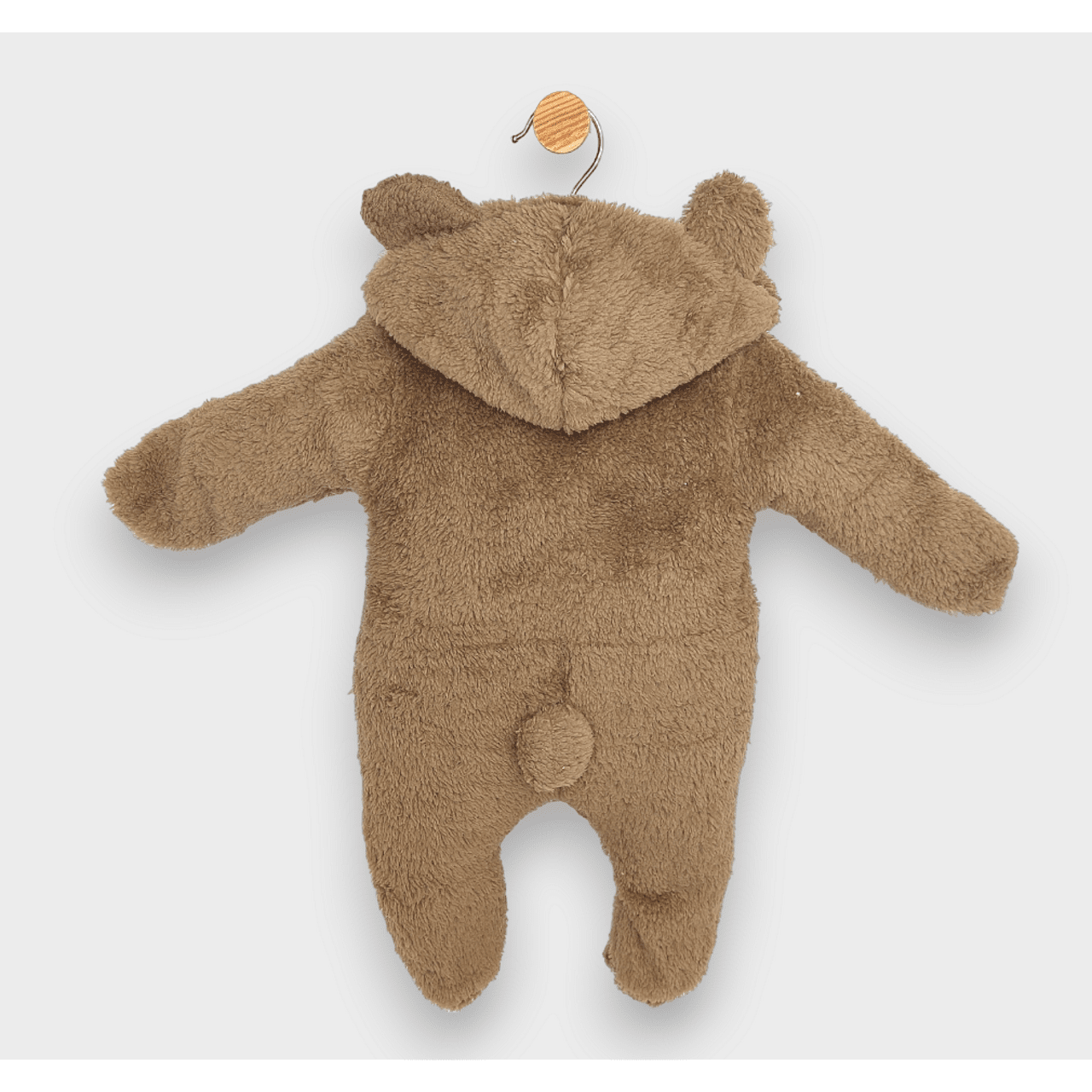 Salopetă de iarnă Rainy Baby cu ursuleț de pluș 48-80 cm, maro