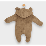Salopetă de iarnă Rainy Baby cu ursuleț de pluș 48-80 cm, maro