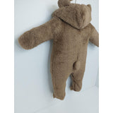 Salopetă de iarnă Rainy Baby cu ursuleț de pluș 48-80 cm, maro