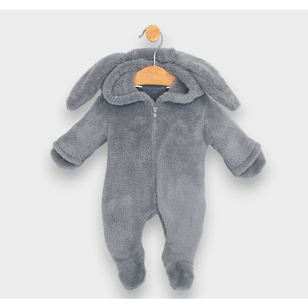 Salopetă de iarnă Rainy Baby cu imprimeu Iepuraș 48-80 cm, gri